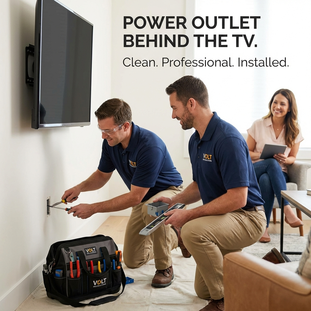 Power outlet behind the TV