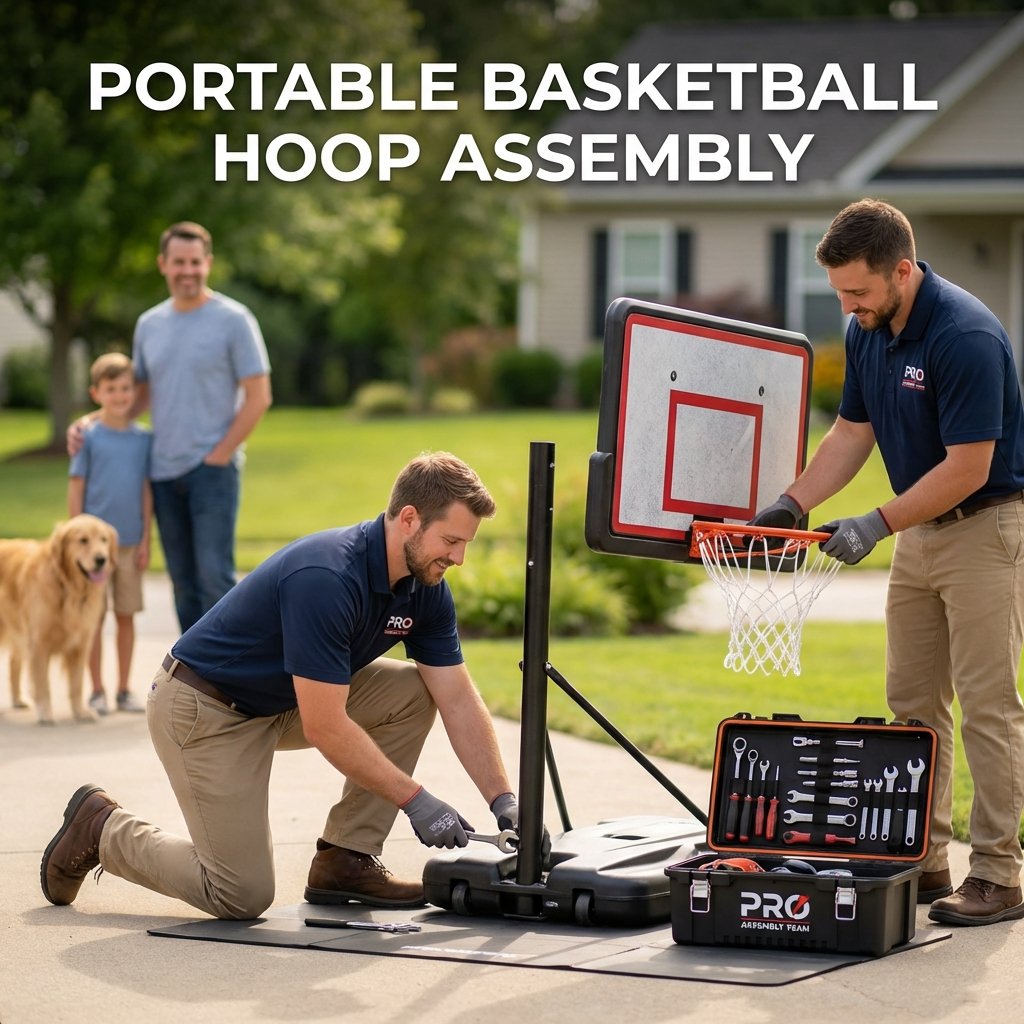 Portable Basketball Hoop Assembly