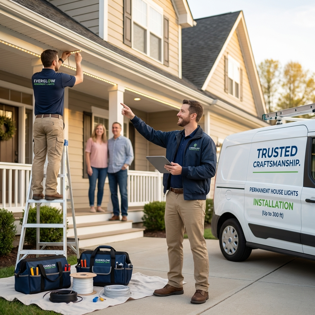 Permanent House Lights Installation (Up to 300 ft)